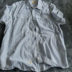 Tre Vero Blue and White Casual Button Down Shirt